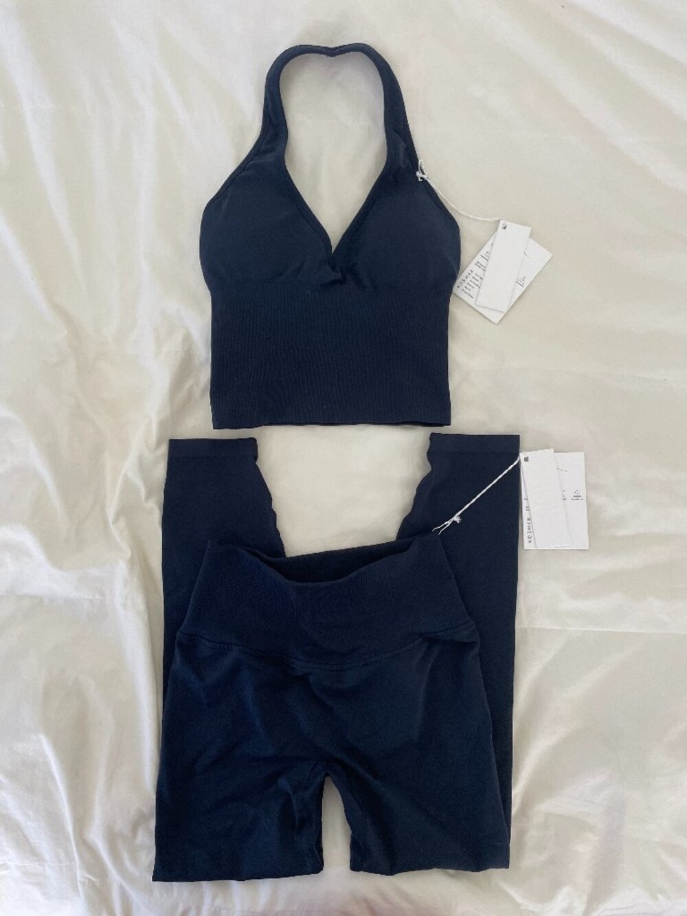 CSB Navy Blue Halter Neck Athletic Set Set size M